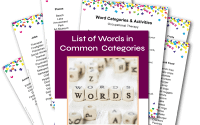 List of Words in Common Categories for Word Finding - Buffalo Occupational Therapy